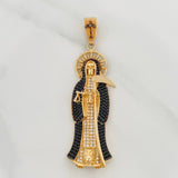 Dije Santa Muerte 15.4gr / 2 1/2 in / Dos Oros Negro Amarillo 18K $