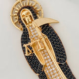 Dije Santa Muerte 15.4gr / 2 1/2 in / Dos Oros Negro Amarillo 18K $