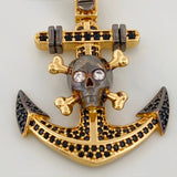 Dije Ancla 9.15gr / 1 1/4 in / Dos Oros Negro Amarillo 18K $