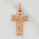 Pendant Cross Christ 2.1 g / 1 in 18K Rose Gold