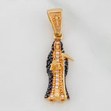 Santa Muerte Pendant 2.7gr / 1 1/4 in / Two Golds Black Yellow 18K $