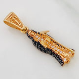Santa Muerte Pendant 2.7gr / 1 1/4 in / Two Golds Black Yellow 18K $
