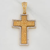 Dije Cruz Articulada 10.2 g / 1 3/4 in Dos Oros Amarillo Blanco 18K