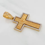 Dije Cruz Articulada 10.2 g / 1 3/4 in Dos Oros Amarillo Blanco 18K