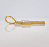Articulated Cross Pendant 10.25gr / 1 3/4 in / Two Golds Yellow White 18K $