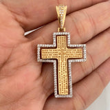 Dije Cruz Articulada 10.2 g / 1 3/4 in Dos Oros Amarillo Blanco 18K