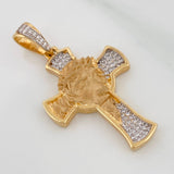 Dije Cruz Rostro Cristo 7.6gr / 1 3/4 in / Dos Oros Amarillo Blanco 18K $