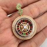 Dije Ruleta Casino Movil 11.85gr / 1 1/2 in /Dos Oros Amarillo Blanco 18K $