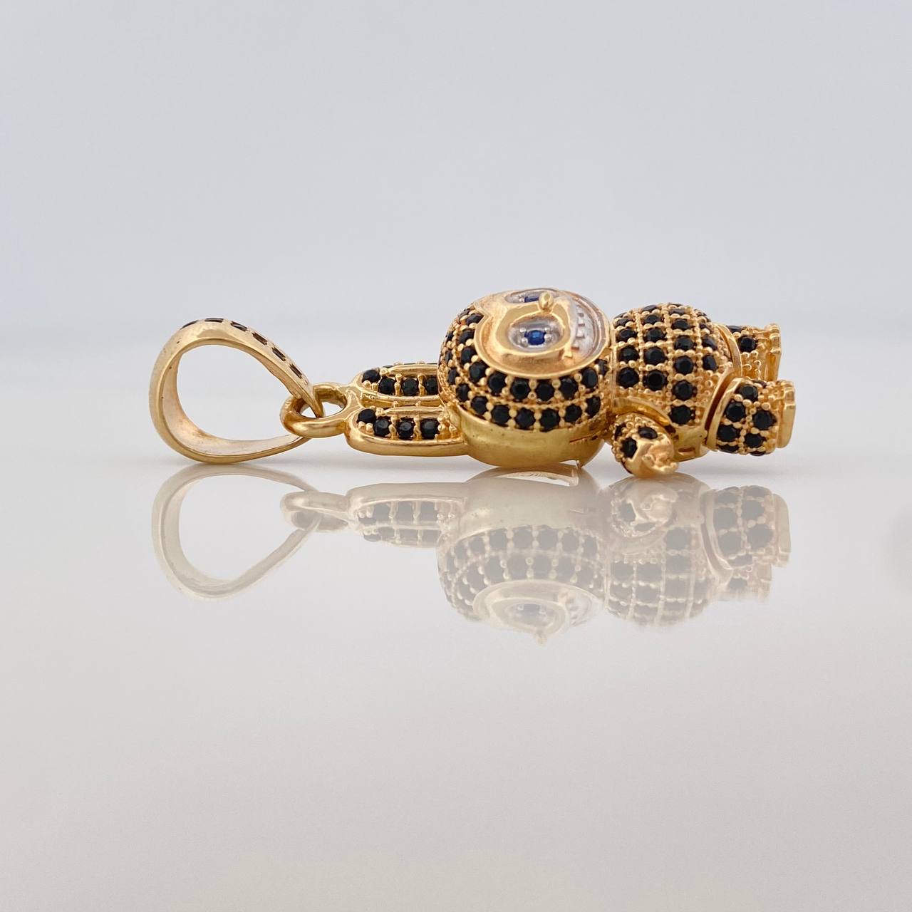 Smiling Rabbit Pendant 6.2gr / 1 1/4 in / Two Golds Yellow White 18K $