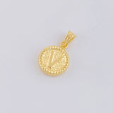 Dije Letra V Marco Bordeado 0.55g / 3/4 in Oro Amarillo 18K