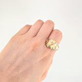 Archangel Saint Michael Ring 6.25g / T11 1/4 Two-Tone Yellow White Gold 18K