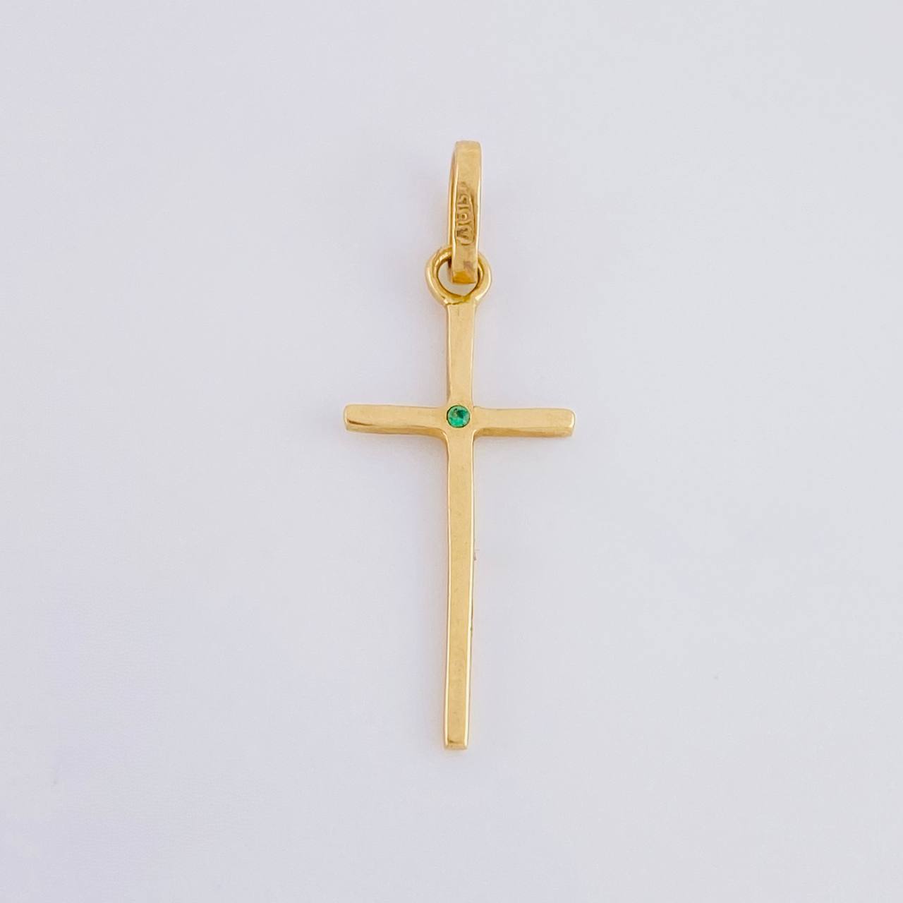 Dije Cruz Lisa 0.65g / 1 in Oro Amarillo 18K