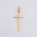 Dije Cruz Lisa 0.65g / 1 in Oro Amarillo 18K