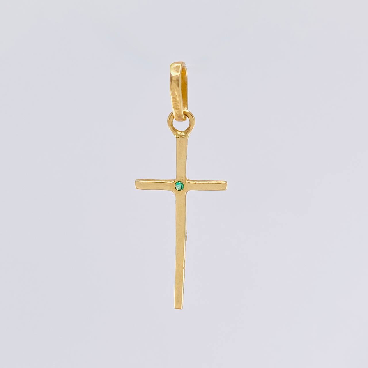 Dije Cruz Lisa 0.65g / 1 in Oro Amarillo 18K