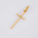 Dije Cruz Lisa 0.65g / 1 in Oro Amarillo 18K