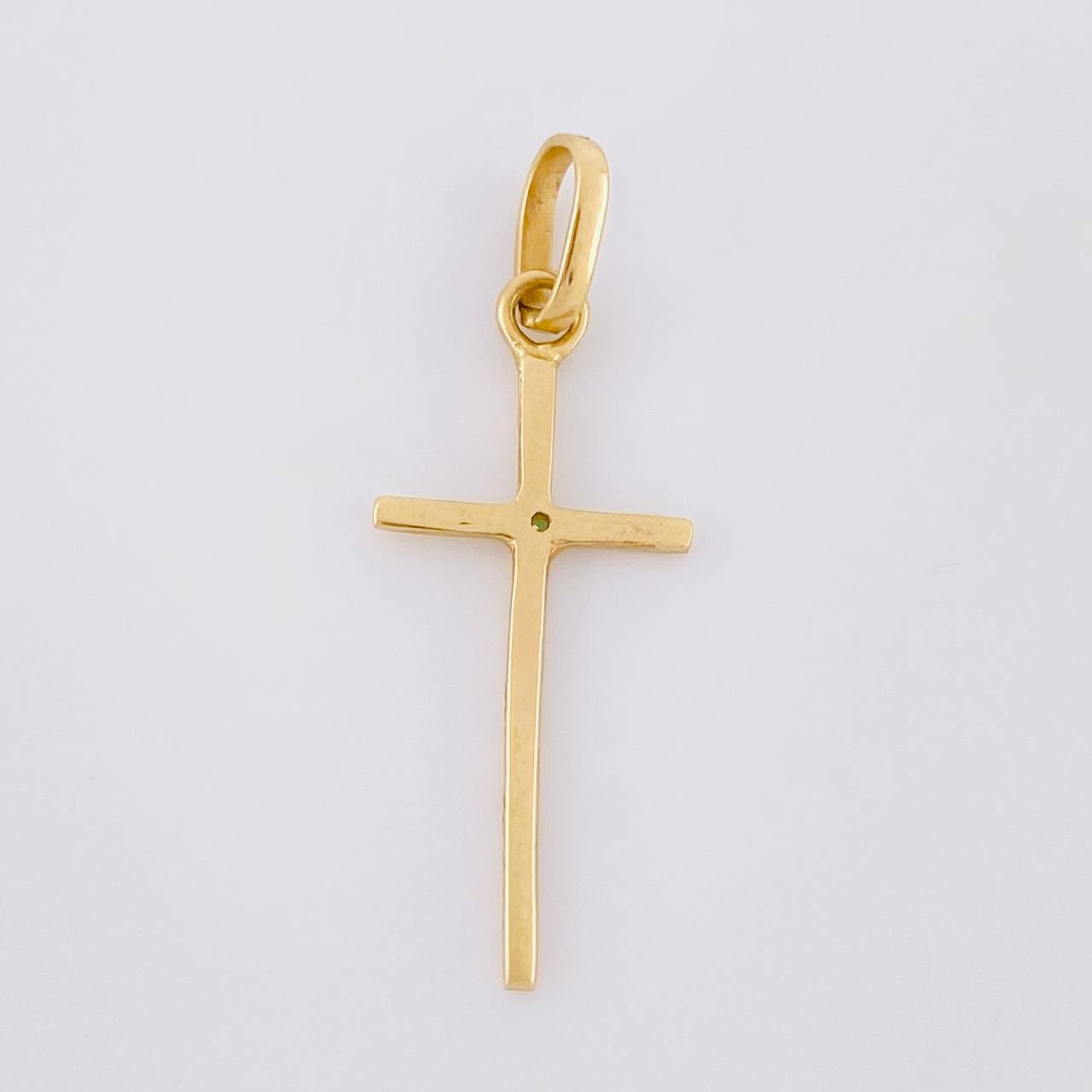 Dije Cruz Lisa 0.65g / 1 in Oro Amarillo 18K