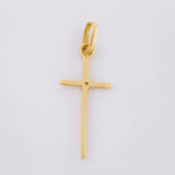 Dije Cruz Lisa 0.65g / 1 in Oro Amarillo 18K