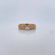 Anillo Solitario Tupido 2.85gr / T6 3/4 / Circones Blancos Oro Amarillo 18K $