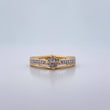 Ring Solitaire Churumbela lines 2.1gr / Size 6 1/2 / White Zircons Two-tone White Yellow 18K $