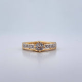 Ring Solitaire Churumbela lines 2.1gr / Size 6 1/2 / White Zircons Two-tone White Yellow 18K $