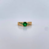Anillo Solitario Cruzado 2.65gr / T5 / Circones Blanco Oro Amarillo 18K $