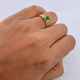 Anillo Solitario Cruzado 2.65gr / T5 / Circones Blanco Oro Amarillo 18K $
