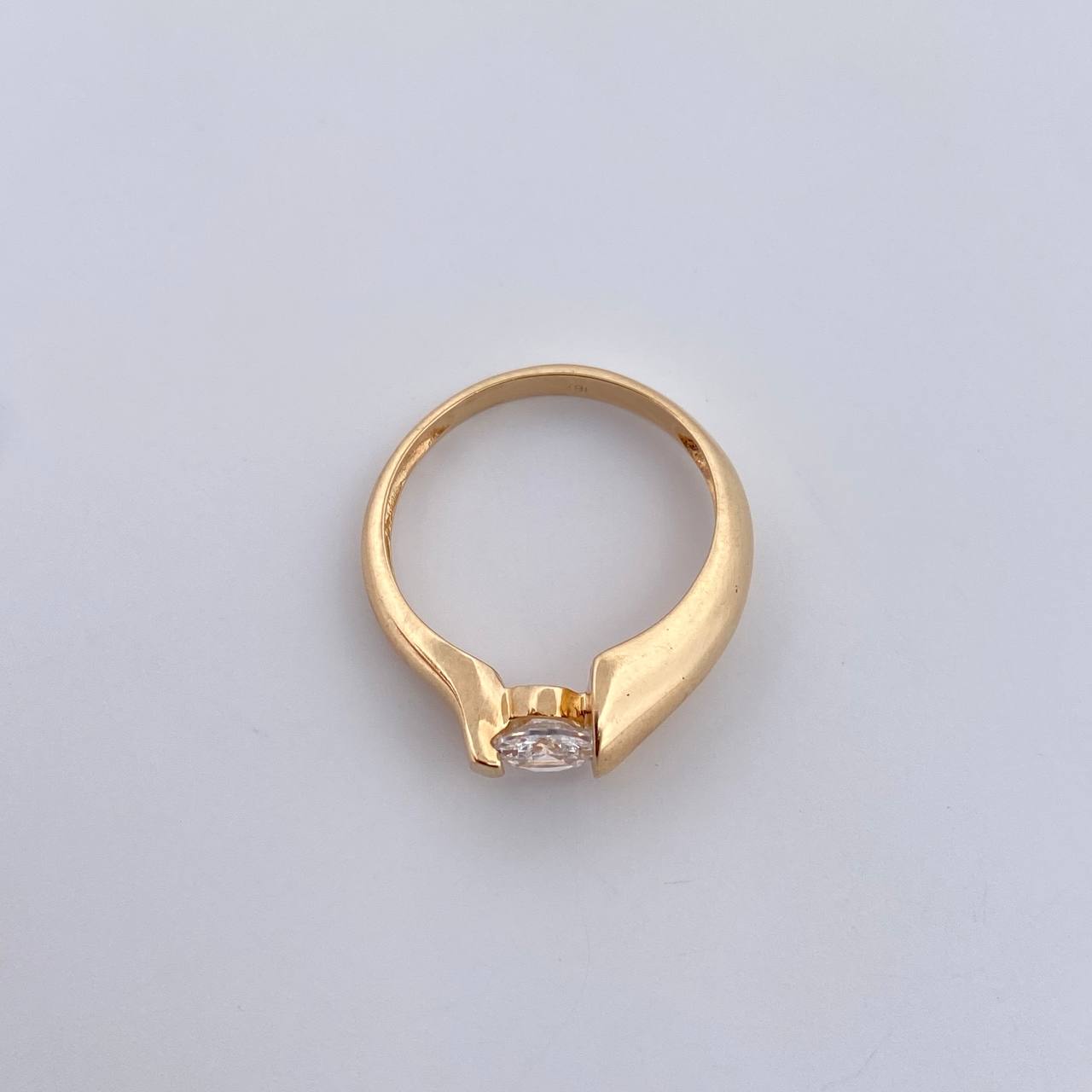 Ring Solitaire 2.95gr / Size 6 / White Zircon Yellow Gold 18K $