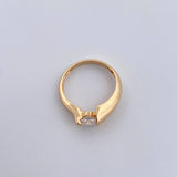 Ring Solitaire 2.95gr / Size 6 / White Zircon Yellow Gold 18K $
