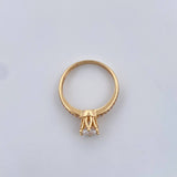 Anillo Soltario Corona 2.6gr / T6 1/2 / Circones Blancos Oro Amarillo 18K $