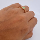 Halo Ring 1.75gr / T5 1/4 / White Zircons Yellow Green Gold 18K $