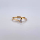 Ring Solitaire 1.55gr / T5 1/4 / White Zircon Yellow Gold 18K $