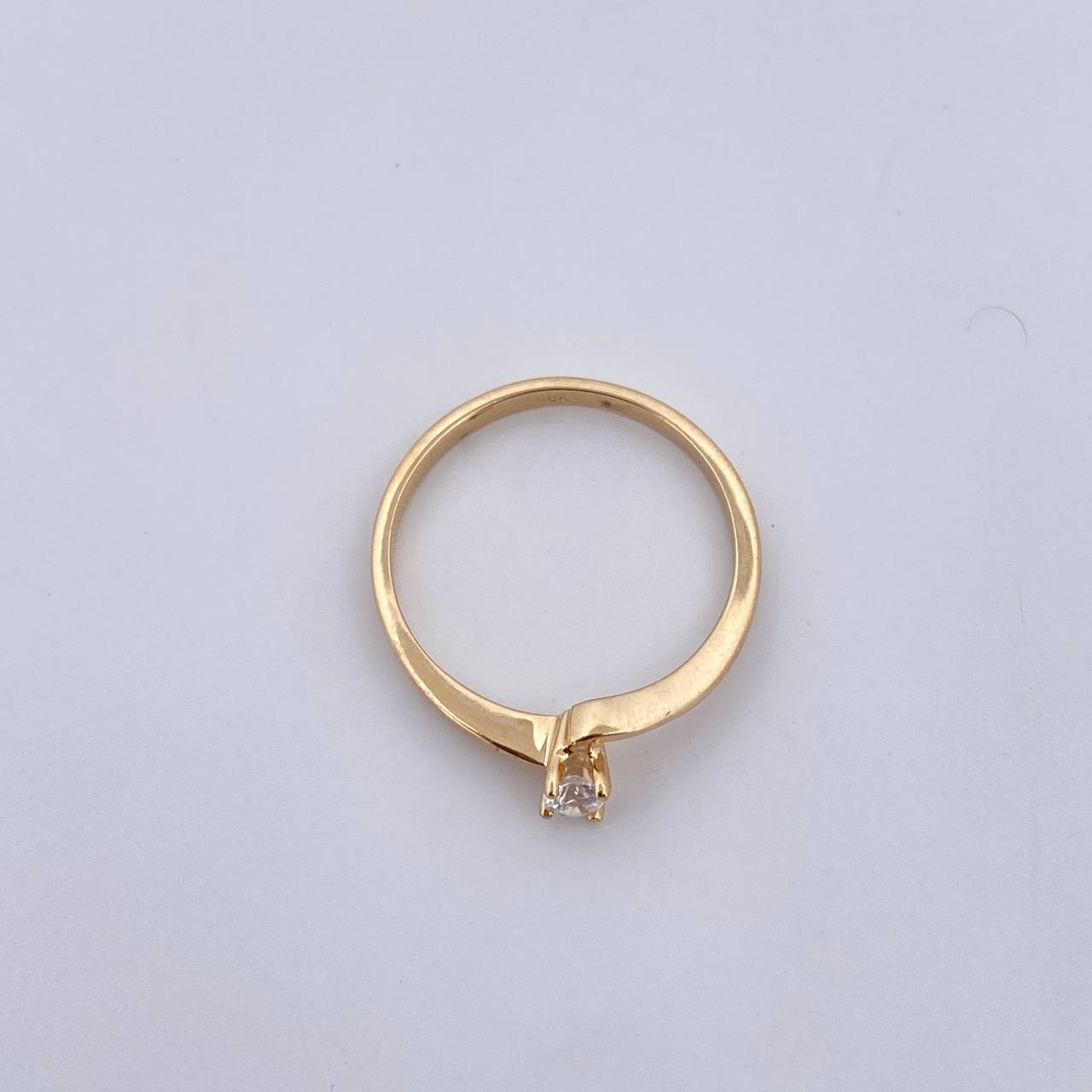 Ring Solitaire 1.55gr / T5 1/4 / White Zircon Yellow Gold 18K $