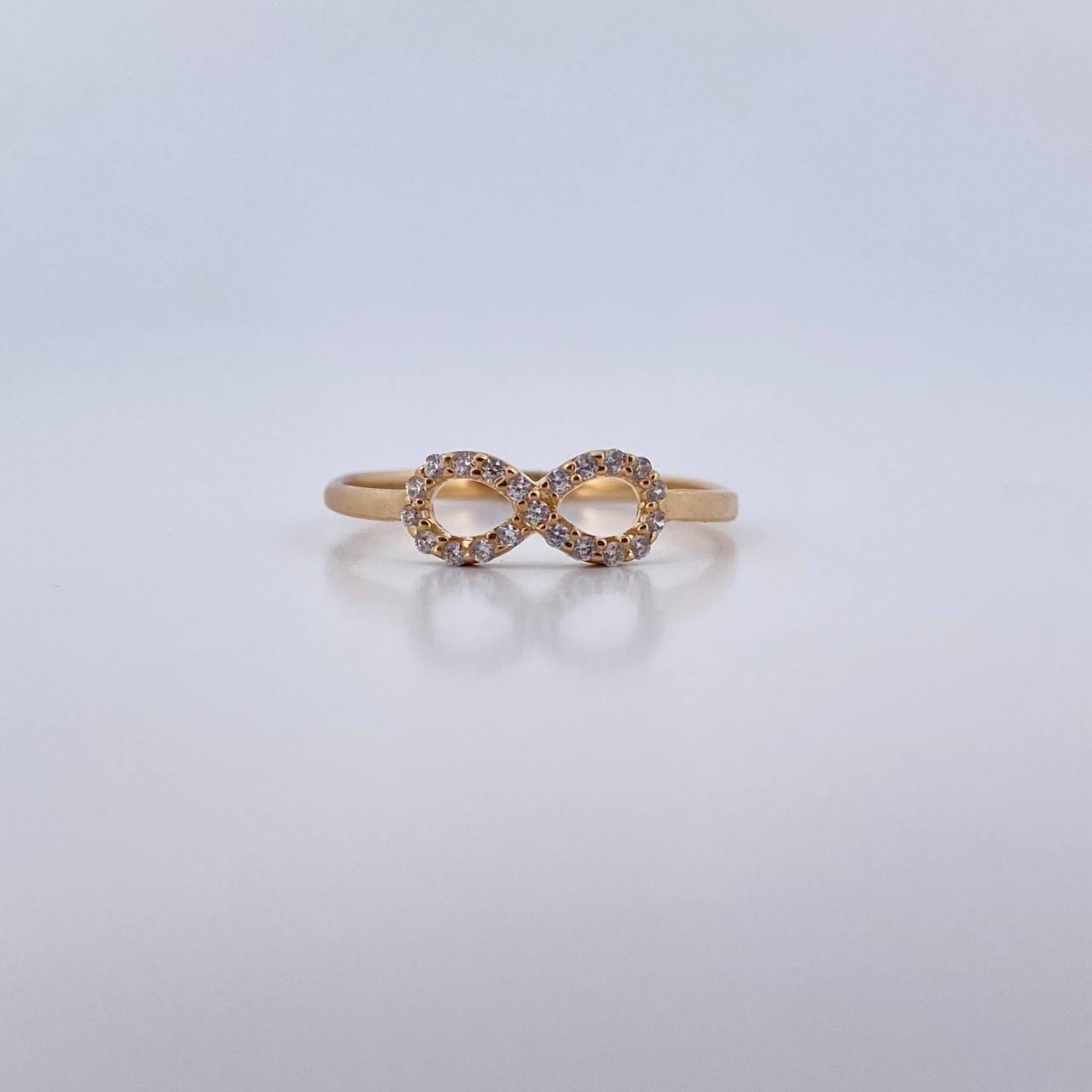 Anillo Infinito 1gr / T6 / Circones Blancos Oro Amarillo 18K $
