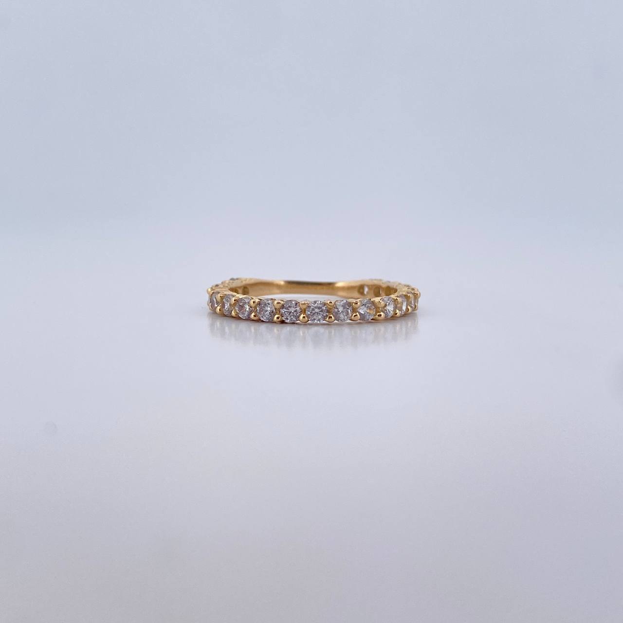 Churumbela Ring 1.8gr / Size 5 / White Zircons 18K Yellow Gold $