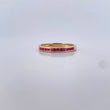 Ring Band 2gr / Size 7 3/4 / Fuchsia Zircons 18K Yellow Gold $