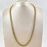 Cadena Cubana Tupida 47gr / 60cm / 8mm Broche Cajon Circones Multicolor Oro Amarillo 18K ©