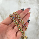 Cadena Cubana Tupida 47gr / 60cm / 8mm Broche Cajon Circones Multicolor Oro Amarillo 18K ©