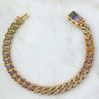 Pulso Cubano Tupido 17gr / 21cm / 8mm Broche Cajon Circones Multicolor Oro Amarillo 18K