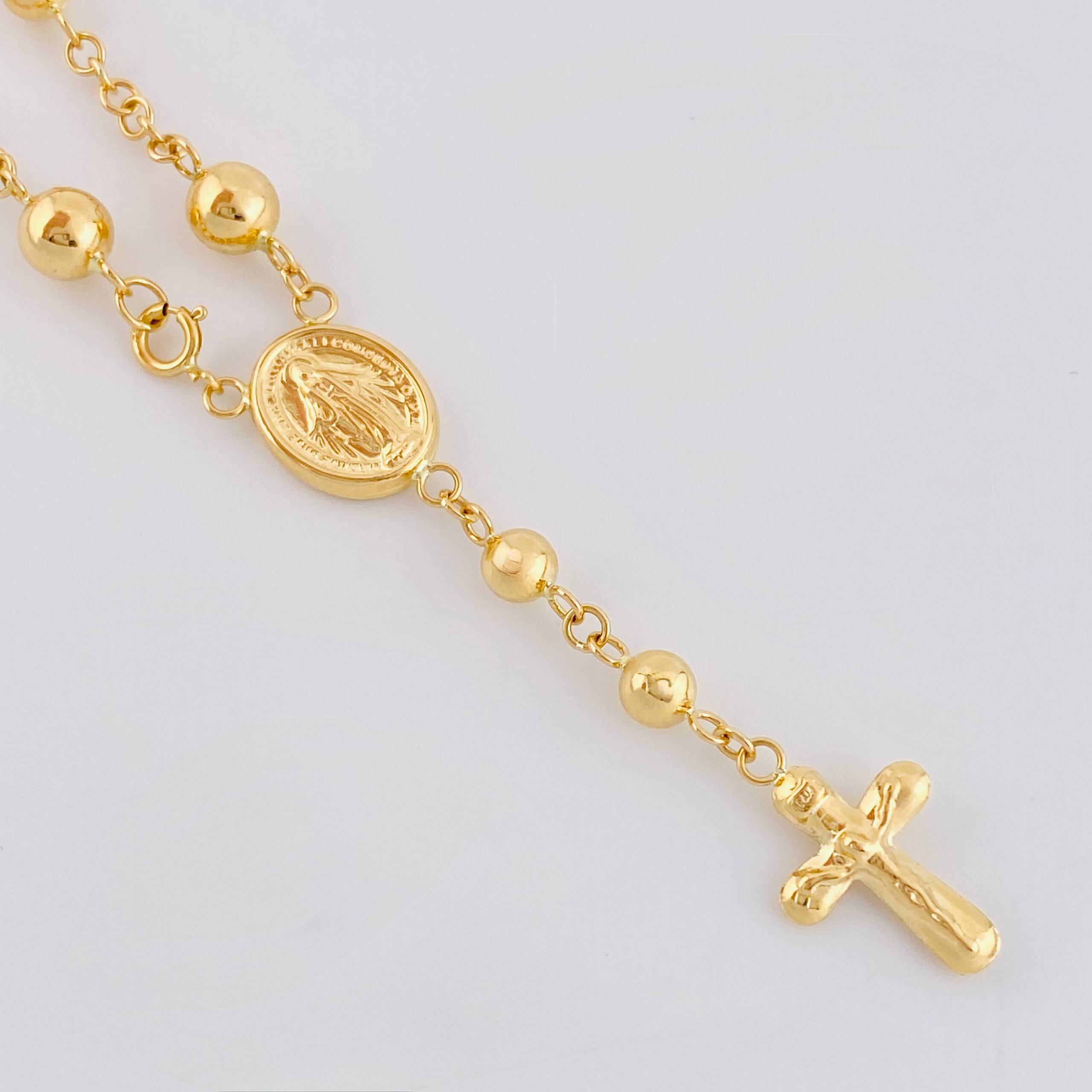 Bracelet Denario Miraculous Virgin 3.45gr / 7 in / 3.9mm 18K Yellow Gold *