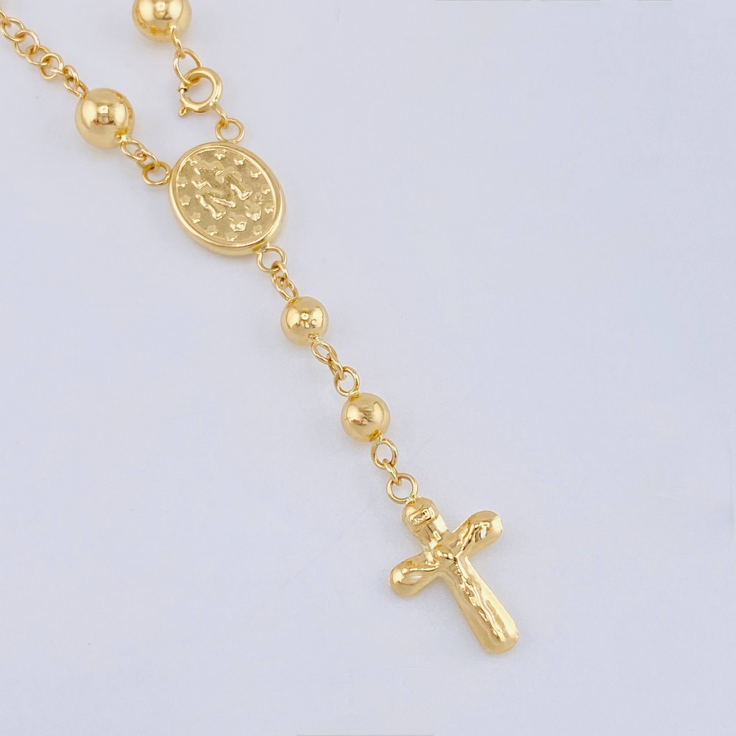 Pulso Denario Virgen Milagrosa 3.45gr / 7 1/4 in / 3.85mm Oro Amarillo 18K ©