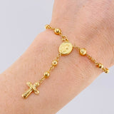 Bracelet Denario Miraculous Virgin 3.65gr / 7 in / 3.95mm 18K Yellow Gold *