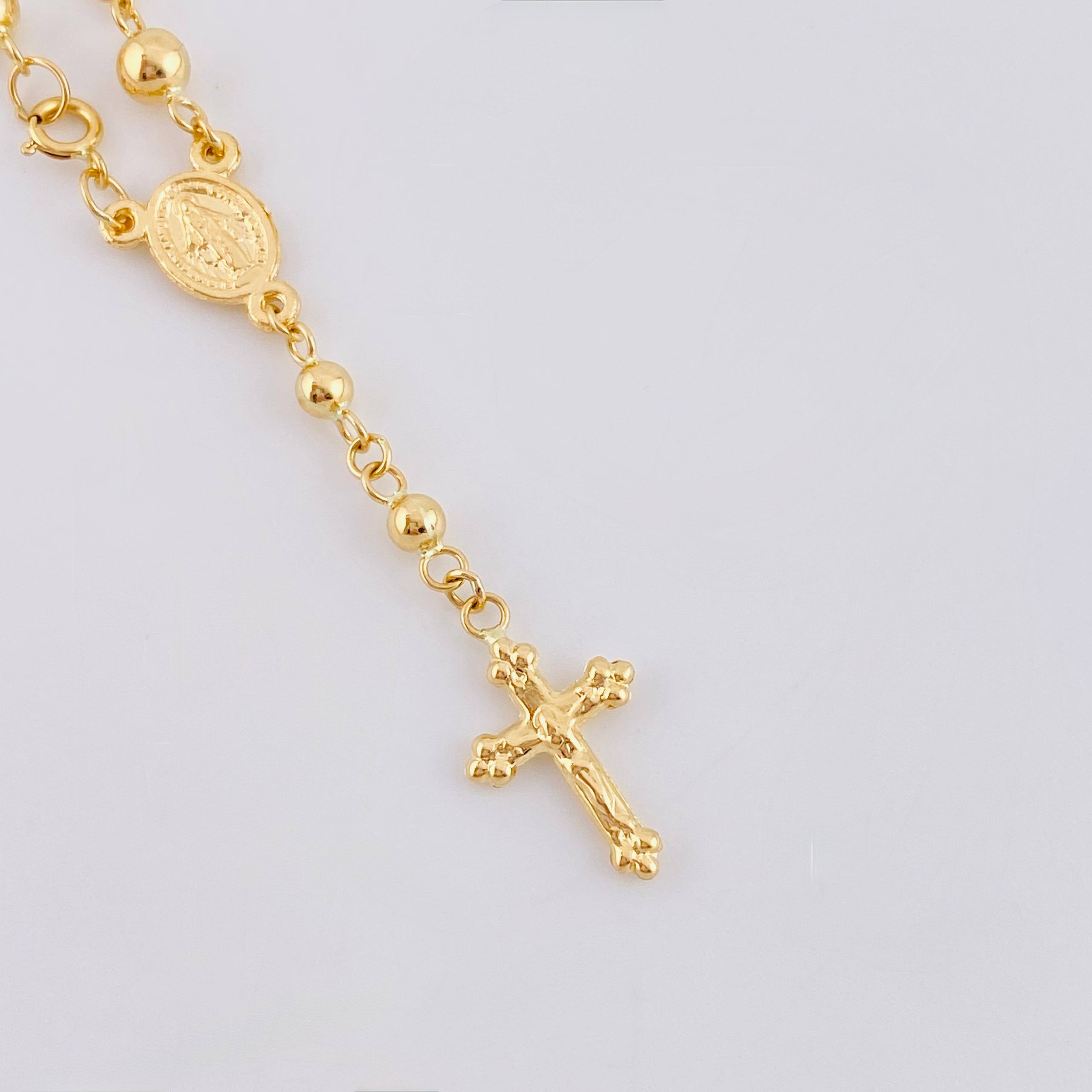 Pulso Denario Virgen Milagrosa 3.2gr / 7 in / 2.9mm Oro Amarillo 18K *
