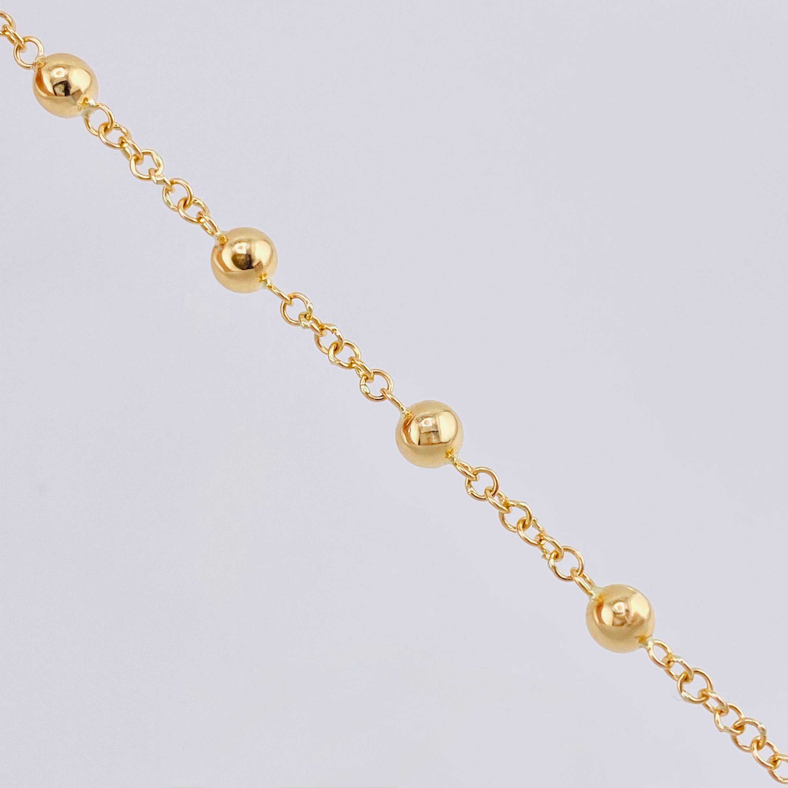 Tobillera Denario Virgen Milagrosa Cruz Cristo 5.05 g / 9 3/4 in / 5 mm - 6 mm Oro Amarillo 18K