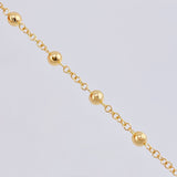Tobillera Denario Virgen Milagrosa Cruz Cristo 5.25 g / 10 1/2 in / 5 mm - 6 mm Oro Amarillo 18K