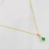 Set Cadena Veneciana + Dije Rombolazocruzadoesmeralda15Ptsdiamantes04Pts / 1.65 g / 19 3/4 in Oro Amarillo 18K