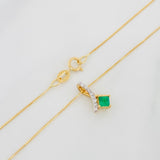 Set Cadena Veneciana + Dije Rombolazocruzadoesmeralda15Ptsdiamantes04Pts / 1.65 g / 19 3/4 in Oro Amarillo 18K
