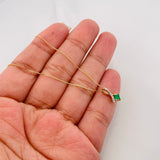 Set Cadena Veneciana + Dije Rombolazocruzadoesmeralda15Ptsdiamantes04Pts / 1.65 g / 19 3/4 in Oro Amarillo 18K