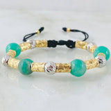Black Emerald Moon Figuerinas Bracelet 2.5gr / 1.0in / 18K Gold +0$