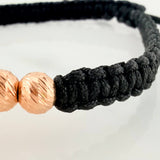 Pulsera Tejida Negra San Miguel Oro Rosa 18K