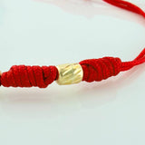 Pulsera Tejida Roja Siete Nudos Oro Amarillo 18K